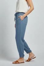 Linda | Women's Drawstring-Waist Button-Hem Trousers