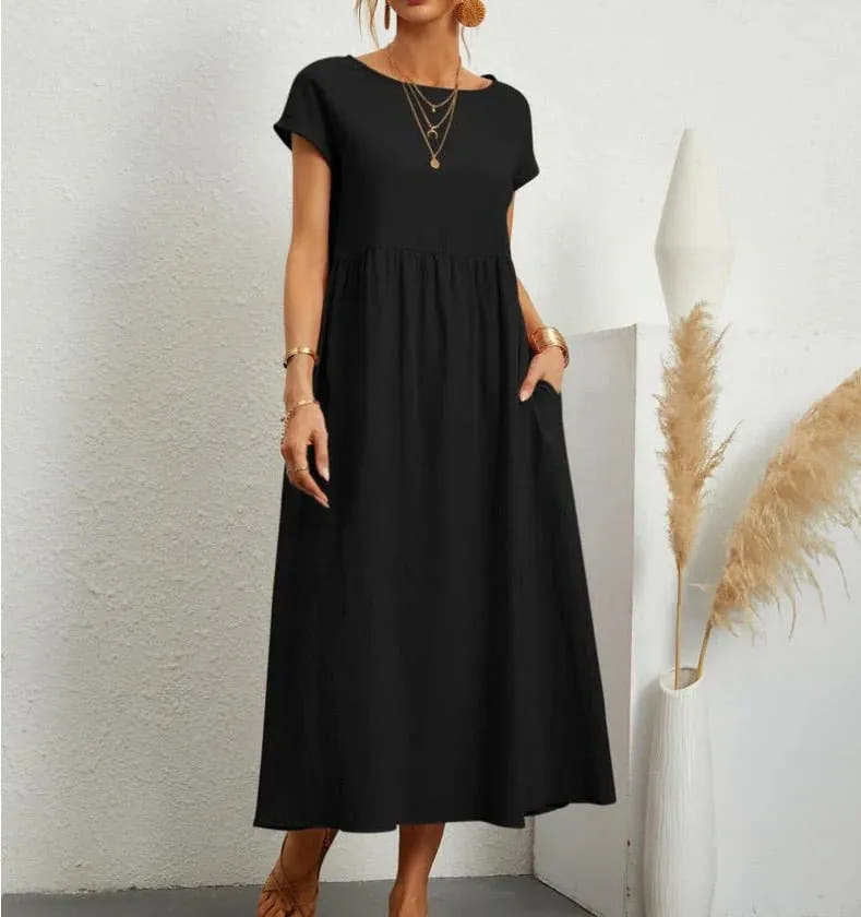 Lorelei | Women's Short-Sleeve Pocket Midi Dress