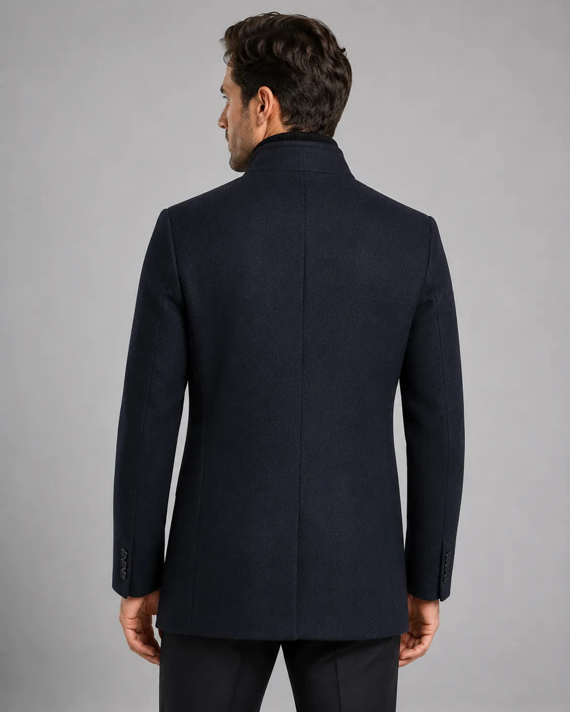 Mandarin Collar Single-Breasted Blazer for Men