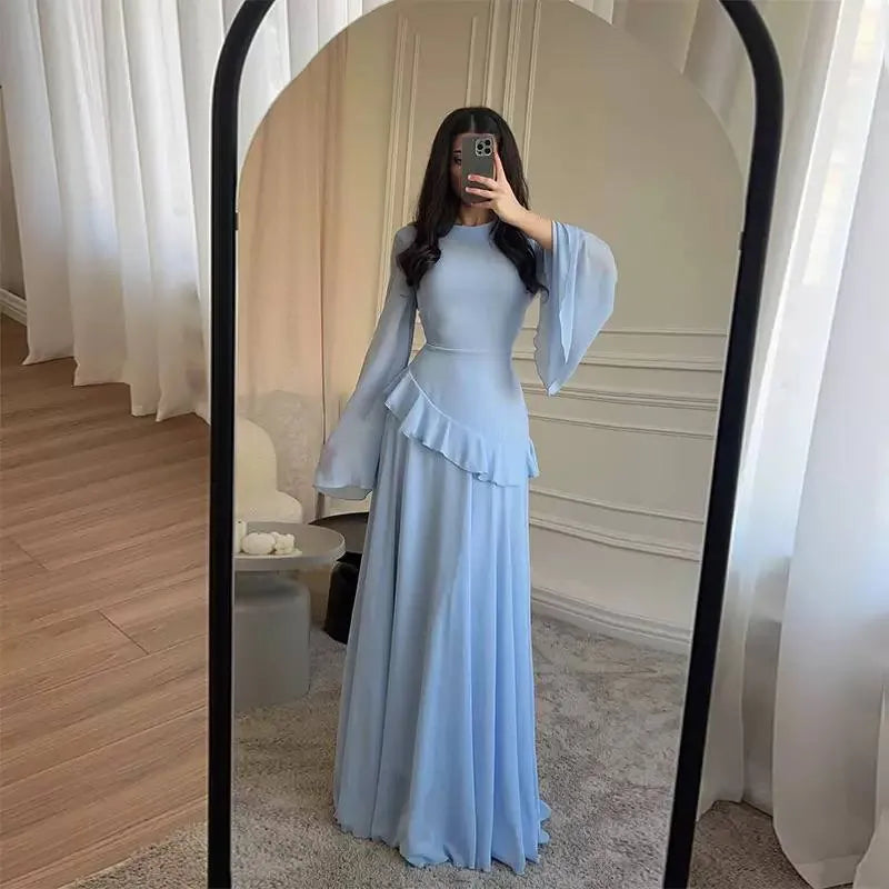 Mercy | Women's Bell-Sleeve Ruffle Maxi Dress