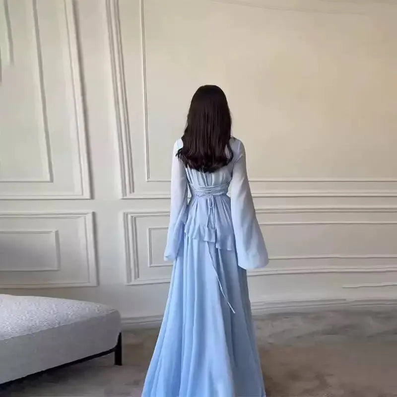 Mercy | Women's Bell-Sleeve Ruffle Maxi Dress