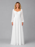 Nerissa | Women's Long-Sleeve Chiffon Maxi Dress