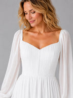 Nerissa | Women's Long-Sleeve Chiffon Maxi Dress