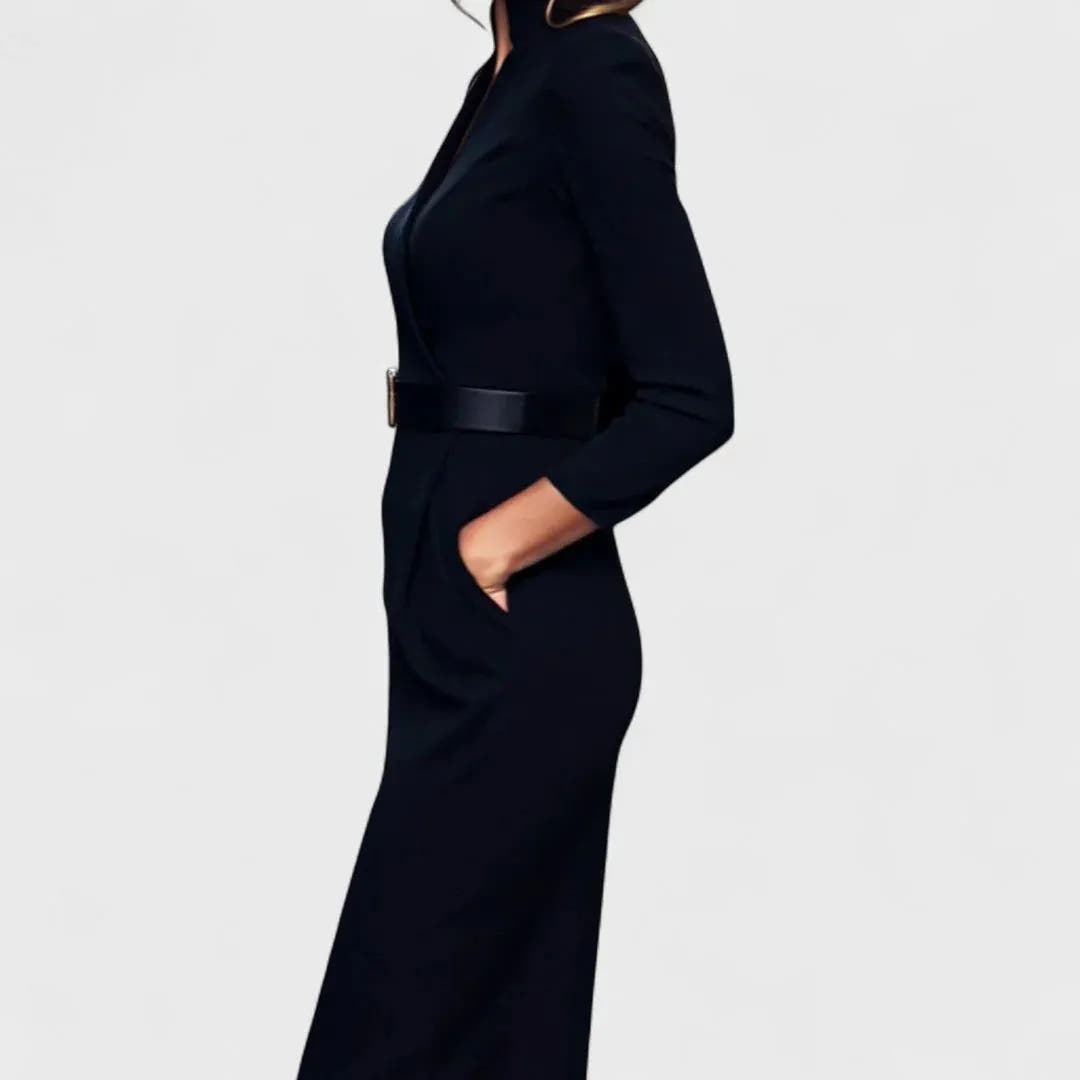Prunella | Women's Long-Sleeve Wrap Belted Midi Dress