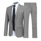 Slim Fit Two-Piece Suit with Blazer and Trousers for Men