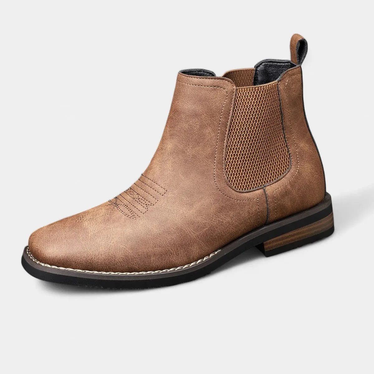 Slip-On Faux Leather Chelsea Boots Western Stitch for Men