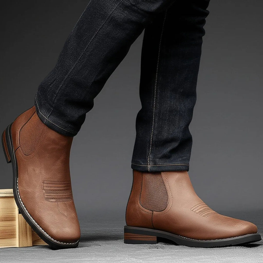 Slip-On Faux Leather Chelsea Boots Western Stitch for Men