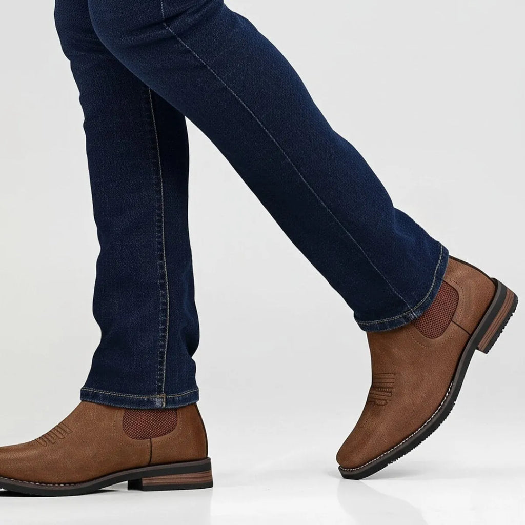Slip-On Faux Leather Chelsea Boots Western Stitch for Men