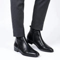 Smart Low Heel Ankle Boots with Side Zip for Men