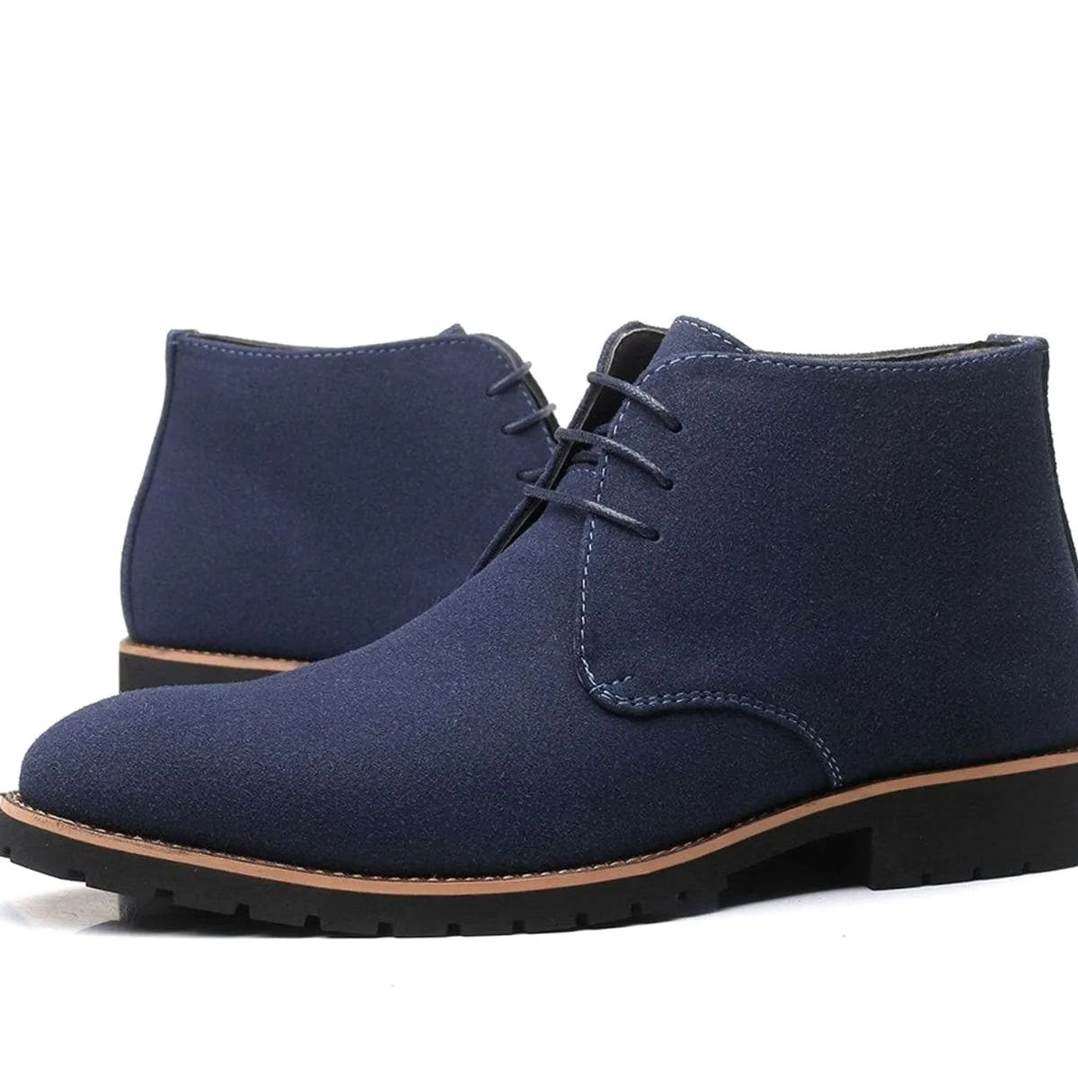 Suede Chukka Boots with Lace-Up Closure for Men