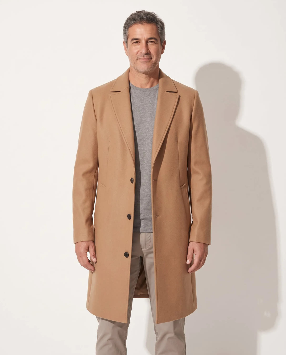 Tailored Slim-Fit Longline Formal Coat for Men