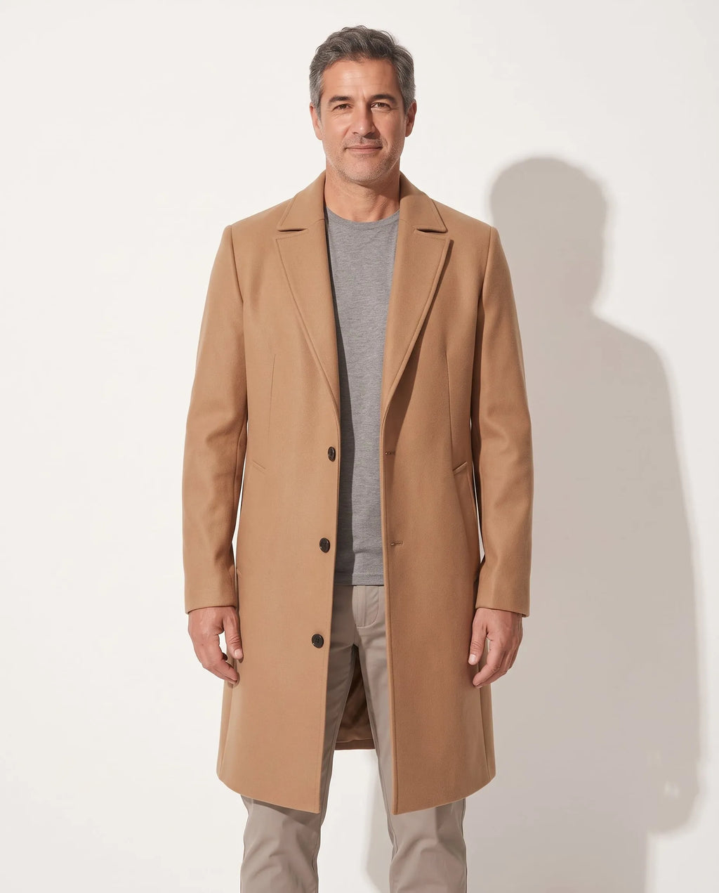 Tailored Slim-Fit Longline Formal Coat for Men