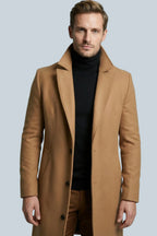 Tailored Slim-Fit Longline Formal Coat for Men