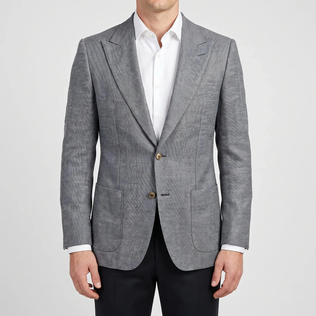 Tailored Smart Casual Textured Blazer for Men
