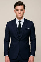 Tailored Three Piece Suit with Classic Lapels for Men