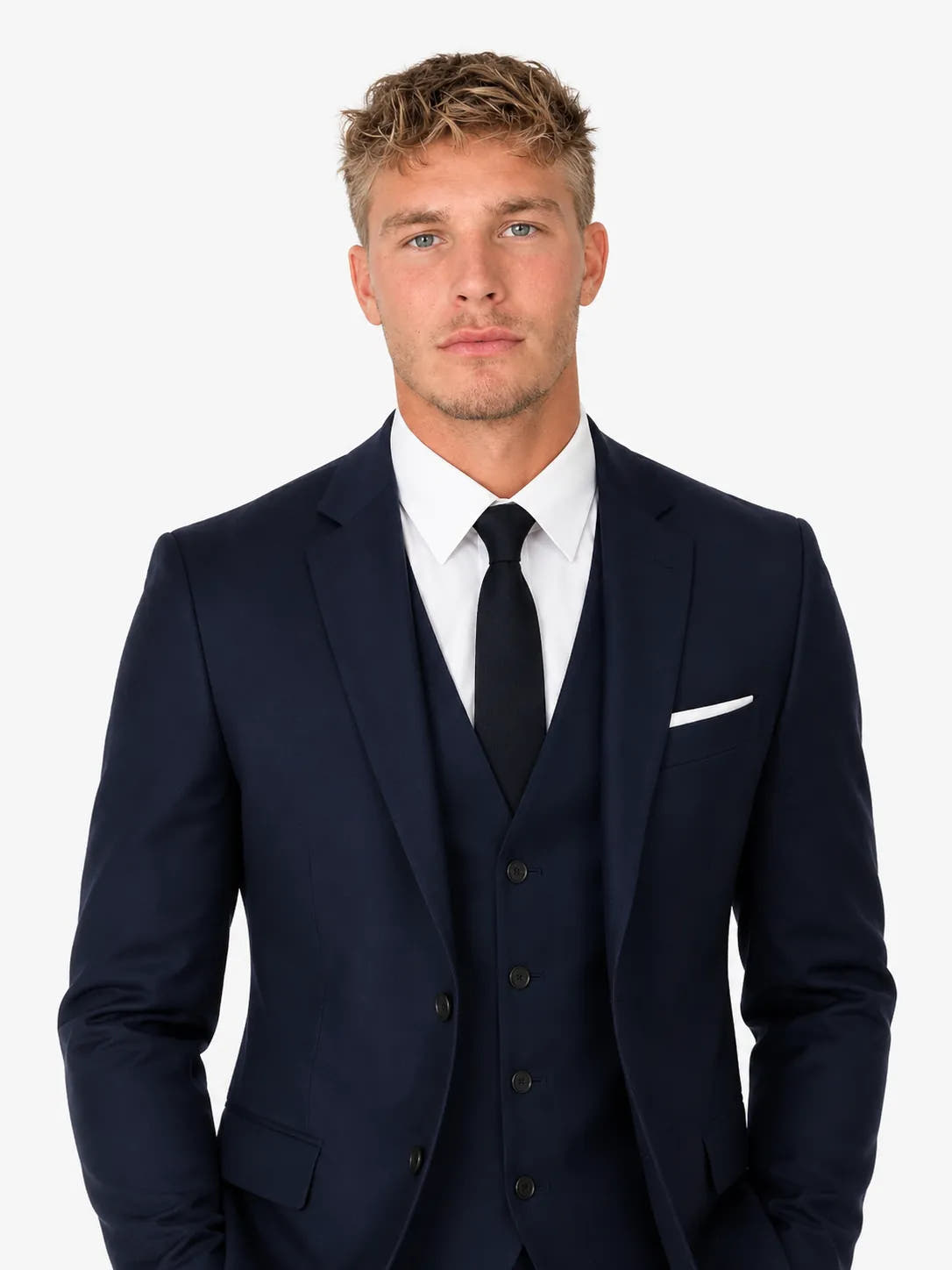 Tailored Three Piece Suit with Classic Lapels for Men
