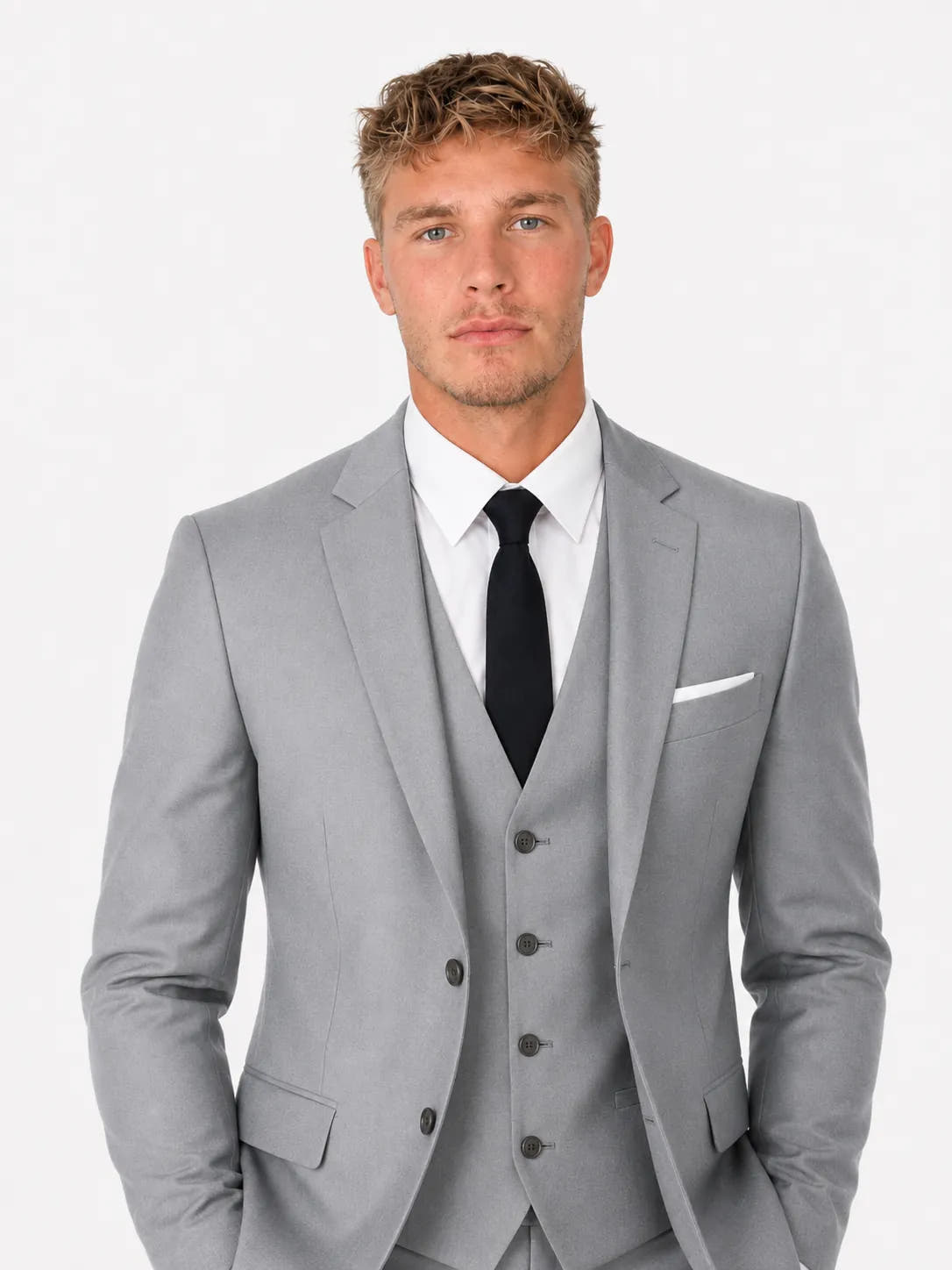 Tailored Three Piece Suit with Classic Lapels for Men