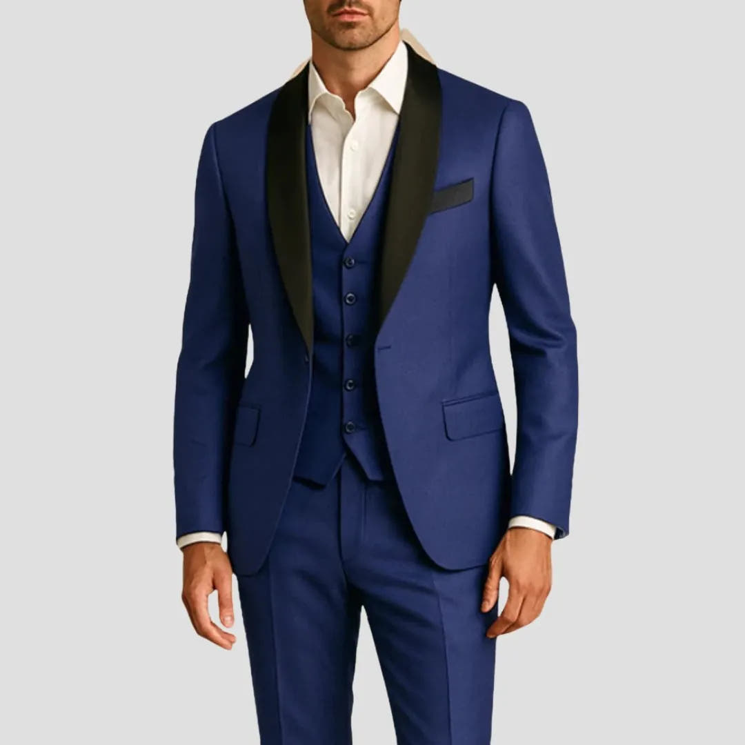 Three Piece Slim Fit Tuxedo Suit for Men's Weddings