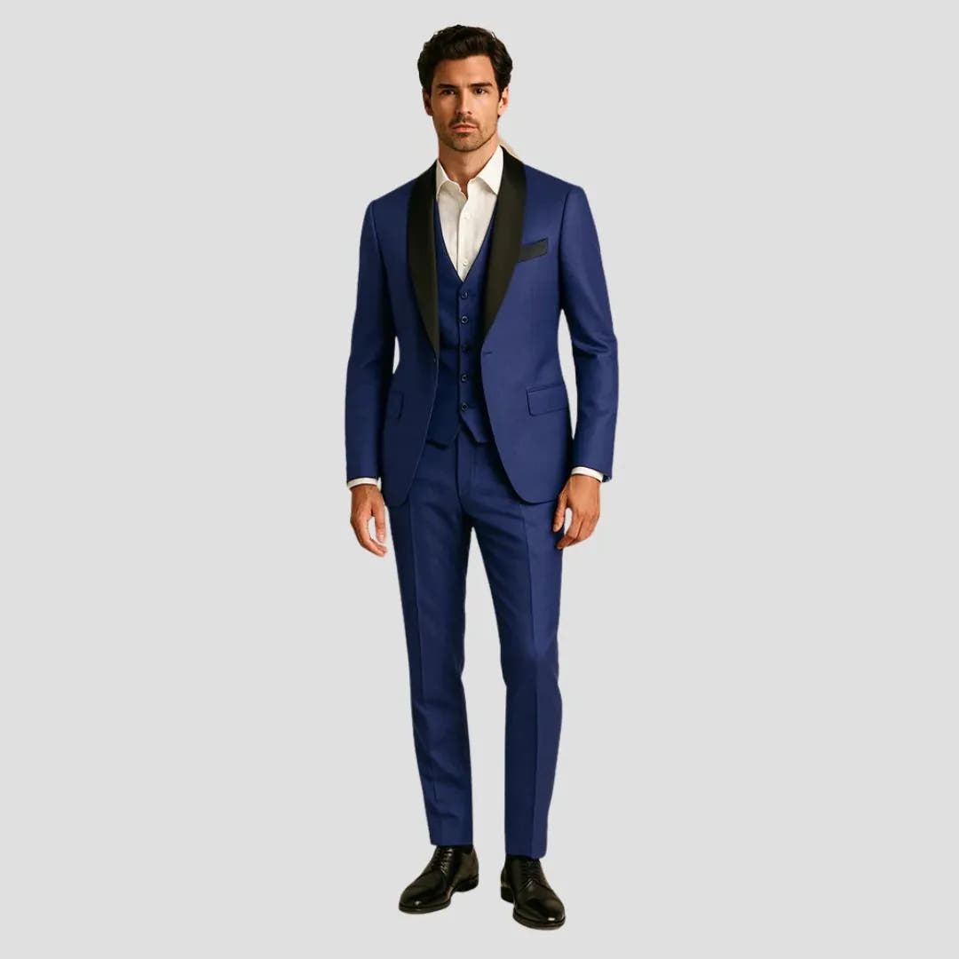 Three Piece Slim Fit Tuxedo Suit for Men's Weddings