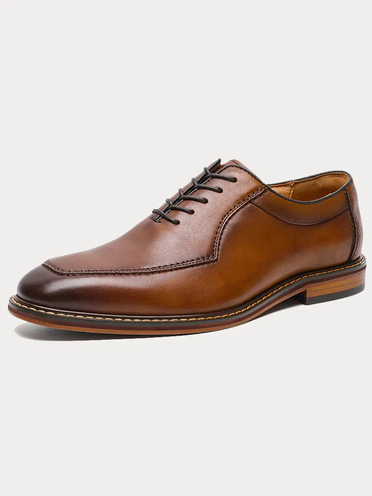 Leather Derby Style Lace-Up Loafers for Men