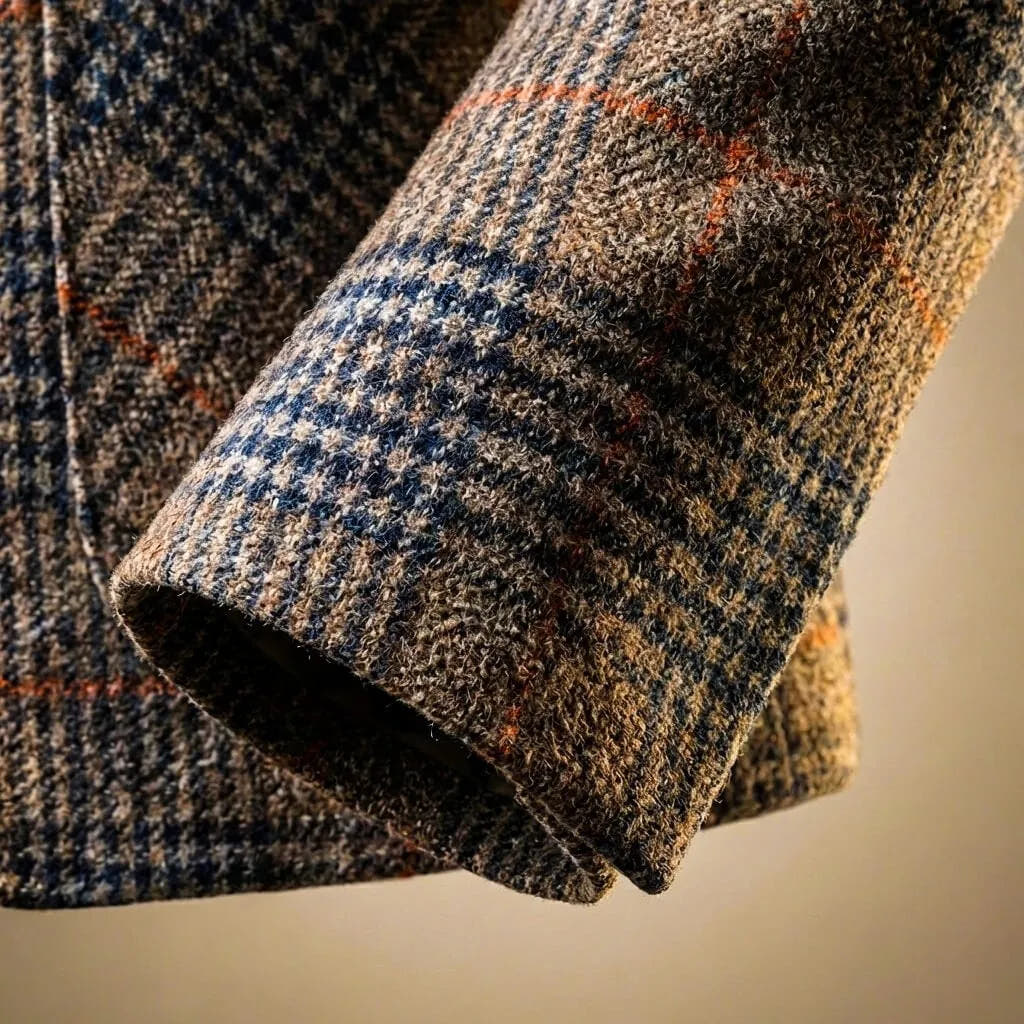 Classic Blazer with Houndstooth Pattern for Men
